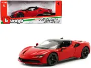 Bburago Ferrari SF90 Stradale Red W/Black Top 1/18 Diecast Model Car 16015