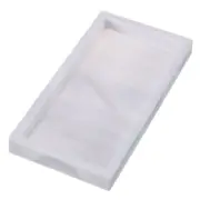 Silicone Bathroom Tray, 8" x 4" Soap Dispenser Tray, White