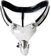 HCUDFN Chastity Belt Underwear Stainless Steel Chastity Device BDSM Bondage Removable Cock Cage with Key Toys for Men Couples(Waist 70~76cm)