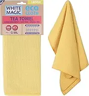 White Magic Tea Towel Single Pack, Lemon – Recycled Plastic Ultra Absorbent Microfibre, 70x50cm, Lint-Free, Quick-Drying, Durable & Stylish Kitchen Towel, Multi-Purpose Use, Easy Care