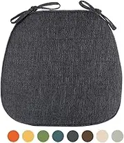 Seat Cushion Memory Foam Seat Cushion s for Kitchen Chairs with Ties Dark Grey Dining Chair Pads Non Slip Seat Pads for Dining Chairs 16x16 Inch Dining Room Chair Cushions