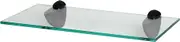 Harbour Housewares Floating Glass Bathroom Shelf - 40cm - Clear/Black - 1x Wall-Mounted Kitchen Bedroom Shower Room Décor Caddy Towel Storage Organiser Shelving Rack with Brackets