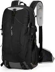 Cozary Hiking Backpack 40L Men's Waterproof with Breathable Back - Trekking Backpack Lightweight Design, Laptop Compartment & Rain Cover Included (Black), black, 40