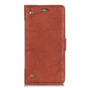 Copper Buckle Retro Texture Horizontal Flip Leather Case For Iphone X / Xs With Holder and Card Slots and Wallet (Brown)