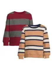 Wonder Nation Toddler Boy Size 4T Striped Pullover Sweatshirt 2-Pack NWT