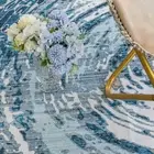 Blue Rug Washable Rolling Chair Office Rug Machine Washable Non Slip Mat 120x170