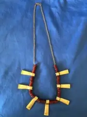 "INCA" Pre Colombian Replica Necklace 24k Gold plated Pewter, Choker, Jewelry