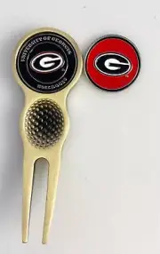 NCAA Golf Divot Repair Tool w/ Ballmark Bronze Georgia Bulldogs