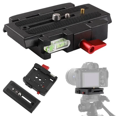 P200 Aluminum 1/4" 3/8" Screw Hole Quick Release Plate for Tripod DSLR Camera