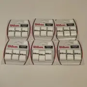 6 Packs Wilson Pro COMFORT overgrip Tennis Pro Racquet White NEW 18 Total Grips