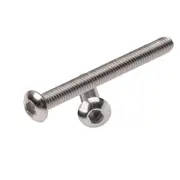 Hex Socket Button Cap Head Screws Bolts, M4 x 40mm 304 Stainless Steel Metric, Hexagon Coarse Threaded Machine Fully Thread Allen SUS Storage