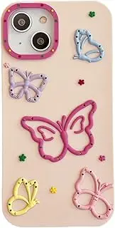 JLHYYXH Case for iPhone 13 Pro Max 6.7", Soft Silicone Lovely Colorful Butterfly Pattern Cover Case for iPhone 13 Pro Max 6.7"
