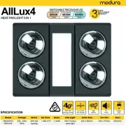 Modura AllLux4 3-in-1 Bathroom Heater Fan Exhaust 16W Tricolour LED Panel Light