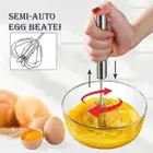 Stainless Steel Manual Self Turning Whisk Egg Beater Blender Egg Whisk Tool US