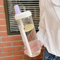 在飛比找松果購物優惠-【850ml！加大尺寸】飲料杯 手搖杯 透明吸管杯 吸管水壺