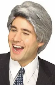 Late Nite Costume Wig Gray Hair Talk Show Host Old Man Politician Comic Adult