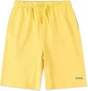 [ALAVIKING] Kids 1 or 2 Pack 100% Cotton Shorts Drawstring Elastic Waist Sweat Shorts for Boys or Girls 3-12 Years