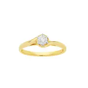 9ct Gold Diamond Solitaire Ring