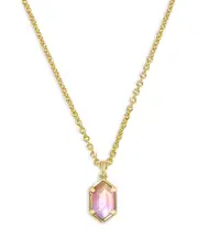 Kendra Scott Hallie Mother Of Pearl Pendant Necklace in Gold Tone, 18