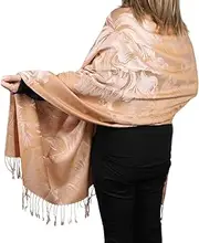 [TZ Promise] Women's Pashmina Shawls and Wraps Reversible Floral Flower Rave Scarf