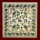 24" Marble Side Corner Table Top Pietra Dura Inlay For Home Decor & Garden