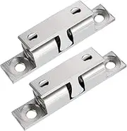 uxcell 2pcs Cabinet Door Closet Brass Double Ball Catch, Tension Latch 50mm Length Silver Tone