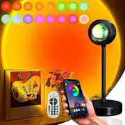 [MISENDA] Sunset Projection Lamp LED Night Light - 360 Degree Rotation Multiple Colors Changing Sol Set Sunrise Sun Rainbow Remote 4 Modes 10W TIK Tok Room Decor Aesthetic