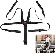 DWFEYOI 5-Point Safety Belt, High Chair Straps, Adjustable Convertible Straps, Multifunctional Child Safety Belt, Buggy, Replacement Safety Belts for Baby Pram, High Chair (Black)