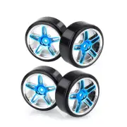 4 Pcs Hsp 1/10 Rc Car Drifting Wheels 07001/02018 Blue Chrome