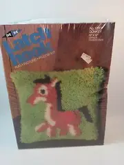 Vintage latch hook Rug- Picture-Pillow kit donkey sealed 1978