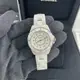 [二手] Chanel H5703 12點鑽白陶瓷J12錶