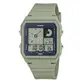 CASIO方塊設計環保時尚休閒風格數位雙顯錶-LF-20W-3(清新綠)