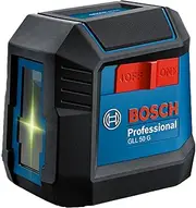 Bosch Professional GLL 50 G Line Laser - Green Laser Technology, 15m, Compact Design & IP55 Protection, Tripod Thread, 1/4", 2 x 1.5 V LR6 (AA), 3.7V Li-ion Battery, 1 Year Warranty