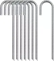AAGUT 16 Rebar Tent Stakes Heavy Duty J Hook Ground Anchors Galvanized Steel Me