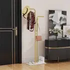 Entryway Double-pole Coat Rack Freestanding Modern Metal Coat Racks Hanger Stand