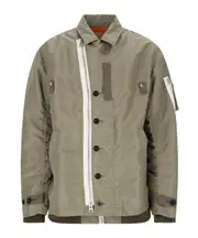 Sacai Layered Single-Breasted Zipped Jacket 3 Nude