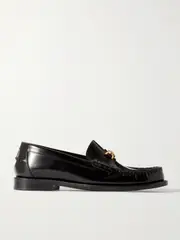 [Versace] Versace - Embellished Leather Loafers - Black - IT37.5 IT 37.5 Black