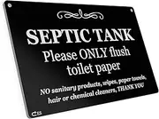 Stylish and Bold, Black and White, SEPTIC TANK Sign | Plaque | Notice for Toilet | Bathroom | W.C | only flush toilet paper | Information Notice | Other Styles Available.