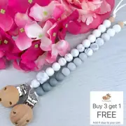 Dummy Clip - Pacifier Chain - Soother Holder - Baby Binky Band - Beaded Clips