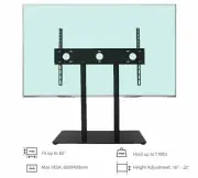 WALI TABLETOP TV STAND BLACK GLASS BASE ✪NEW✪ 32-60 In LCD LED MONITOR TVDVD-2