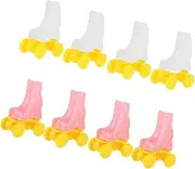INOOMP 4Pairs Miniature Roller Skates for Dolls DIY Decorative Ice Skate Model Options Plastic Build for Doll Play and Creative Projects