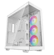 DeepCool CH780 White Panoramic Tempered Glass ATX Case, 1 x Pre-Installed Fans, GPU up to 480mm, USB3.04, Audio1, Type-C1