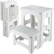 Folding 2-Step Stool for Adults Kids Non-Slip Collapsible Portable Step Stool fo