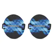 Slippery Racer Downhill Zeus Kids Foam Saucer Disc Snow Sled, Midnight (2 Pack)