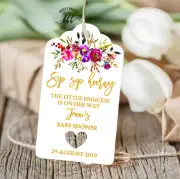 10 White Gift Tags Baby Shower Favour Personalised Sip Sip Hooray Bomboniere