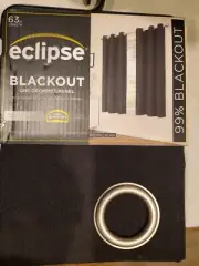 Eclipse My Scene Dayton 42" x 63" Black Polyester Grommet Blackout 1 Panel A03