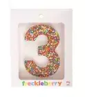 907820 NUMBER THREE 3 40g FRECKLEBERRY CHOCOLATE FRECKLE SPRINKLES APPROX 10CM