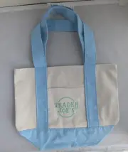 TRADER JOES Mini Canvas Tote Bag Spring 2025 PASTEL BLUE