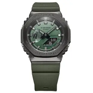 【CASIO 卡西歐】G-SHOCK 農家橡樹 時尚金屬八角雙顯腕錶 母親節 禮物(GM-2100B-3A)