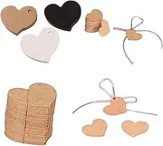 SEWOART 50pcs White Heart Shape Paper Tags Wedding Craft Present Tags for Scrapbooking Present Wrapping and DIY Decorations Blank for Personalization